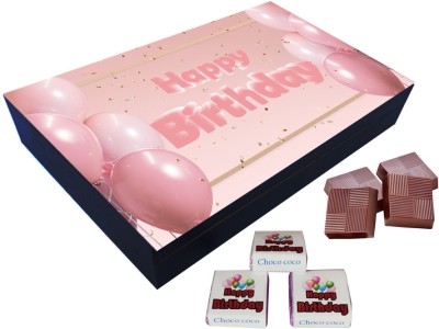 Choco coco Very Happy Birthday Gift MDF Chocolate Wooden Box (15 Pack, 625 g) Bars(100 Units)