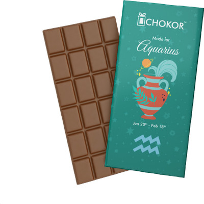 Chokor Made For Aquarius Artisanal Chocolate Gift - Coffee Flavoured with Almonds Bars(100 g)
