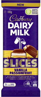 Cadbury Dairy Milk Slices Vanilla Passionfruit (IMPORTED FROM AUSTRALIA) Bars(180 g)