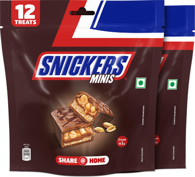 Snickers Miniatures Peanut Filled Chocolates Bars, Loaded with Nougat & Caramel(2 x 138 g)