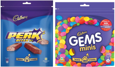 Cadbury Perk Chocolate & Gems Chocolate Bars(2 x 126 g)