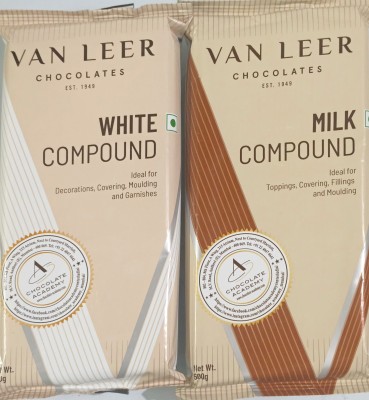 Van Leer van leer milk white compound chocolate pack fo 2 1000gm Bars(2 x 500 g)