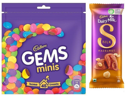 Cadbury Gems Chocolate & Silk Hazelnut Bars(2 x 1 Units)