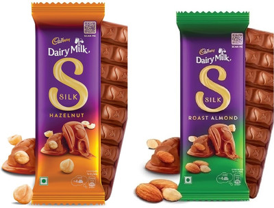 Cadbury Silk Hazelnut 143g & Silk Roast Almond 143g Bars(2 x 143 g)