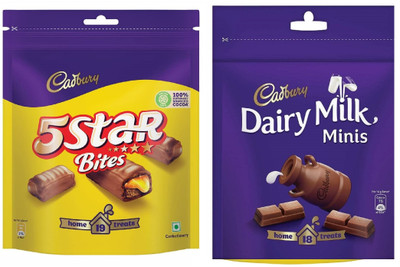 Cadbury 5 Star Chocolate Home Treats & Dairy Milk Chocolate Home Treats Bars(2 x 154.5 g)