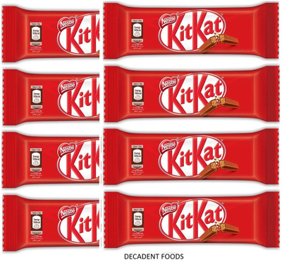 Decadent Foods Nestles Kit Kat 2 Finger Smooth Milk Chocolate with Crispy Wafer Bars(8 x 20.7 g)