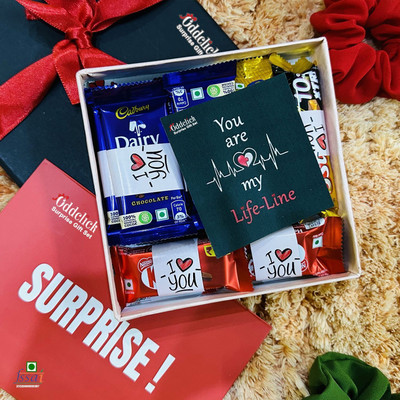OddClick You Are My Life Line valentine day special gift 10 pcs Chocolate Gift Box Truffles(1 Units)