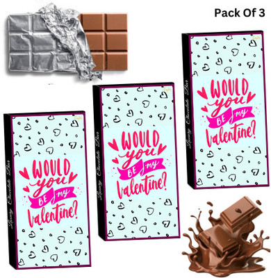 Expelite Valentine Gift Box ,35 Grams Each (Pack of 3) Chocolate For Girlfriend Bars(3 x 1 Units)