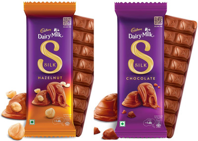 Cadbury Silk Hazelnut 143g & Silk Chocolate 60g Bars(2 x 101.5 g)