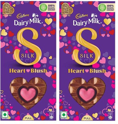 Cadbury Dairy Milk Silk Heart Bars 250 g (Pack of 2) Bars (2 x 250 g) Bars(2 x 250 g)