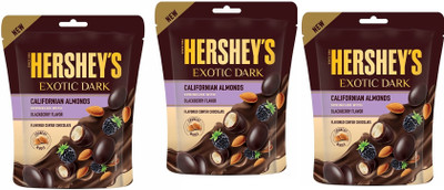 HERSHEY'S Exotic Dark Californian Almonds Sprinkled with BlackBerry Flavor Truffles(3 x 30 g)