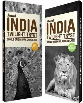Amul TWILIGHT DARK AND OIGIN MILK (125+125 GM) 250 GM PACK OF 2 Bars(2 x 125 g)