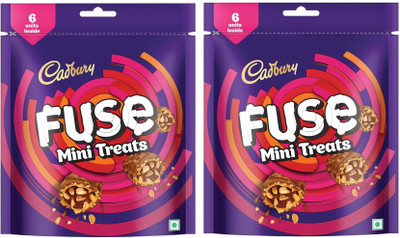 Cadbury Fuse Peanut & Caramel filled Mini Treats Chocolate Bars Bars(2 x 92 g)