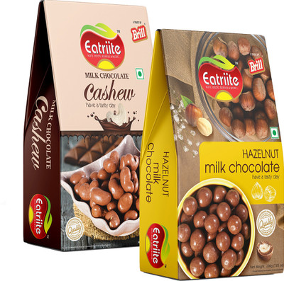 Eatriite Cashew Milk chocolate & Hazelnut Milk Chocolate Coated 400g Bites(2 x 200 g)