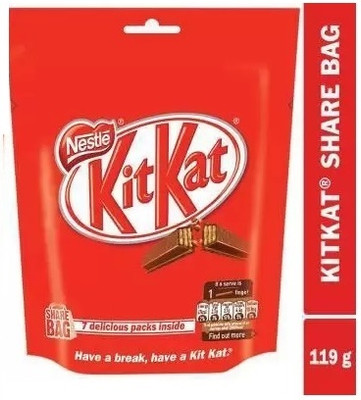 NESTLE Kit kat Chocolate Finger Wafer Bar Share Bag Bars Bars(119 g)