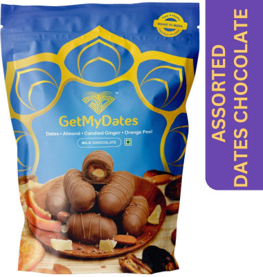 Getmydates Assorted Premium Dates Chocolate with Almond and Fruits Bites(8 x 15.62 g)
