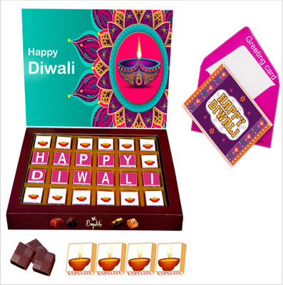 Expelite Happy Diwali Nuts Chocolates Box- 24 chocolate - Diwali Chocolates Bars, Truffles(420 g)