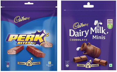 Cadbury Perk Chocolate & Milk minis Chocolate Bars(2 x 122.5 g)