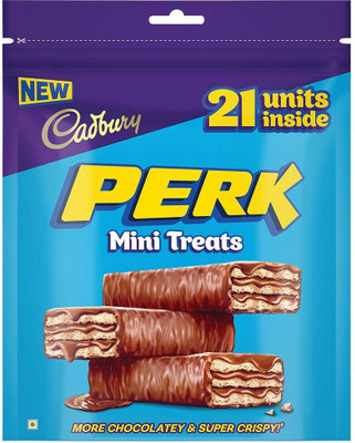Cadbury Perk Chocolate coated wafer MINI Treats CHOCOLATEY Bars(114 g)