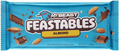 Mr Beast Feastables Milk Chocolate New Pack with Almond Chunks Bars(60 g)