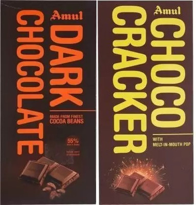 Amul dark + choco cracker Bars(2 x 75 g)