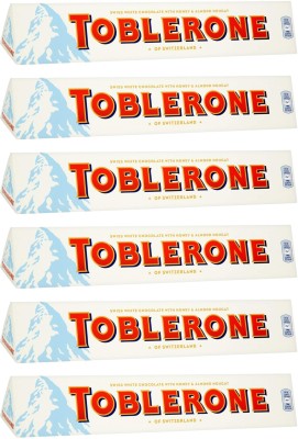 Toblerone SWISS WHITE CHOCOLATE (6 x 100 gm) WITH HONEY & ALMOND NOUGAT Bars(6 x 100 g)