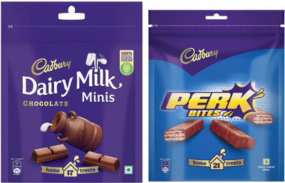 Cadbury milk minis Chocolate & Perk Chocolate Bars(2 x 122.5 g)