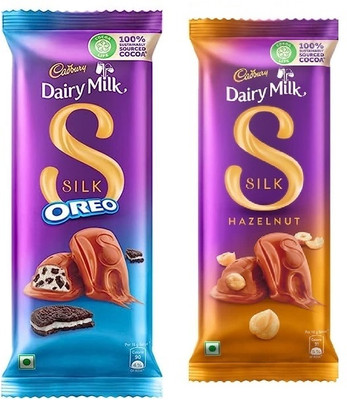 Cadbury Dairy Milk Silk Oreo Chocolate & Dairy Milk Silk Whole Hazelnut Chocolate Bars(2 x 100.5 g)