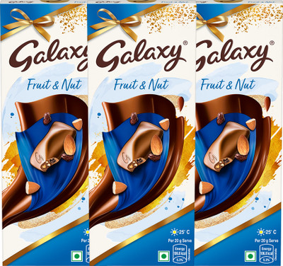 GALAXY Fruit & Nut Chocolate Bar | Loaded With Raisins and Almonds Bars(3 x 100 g)