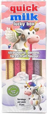 Decadent Foods Quick Milk Straw Milk Flavouring Sipper With Strawberry, Banana and Forest Fruit Bites(13 x 6 g)