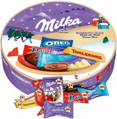 milka Christmas Kerst Box Indulge Combination of Oreo & Daim Covered in Milk Chocolate Bars(196 g)