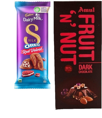 Cadbury Red Velvet Chocolate & Fruit N Nut Chocolate Bars(2 x 1 Units)