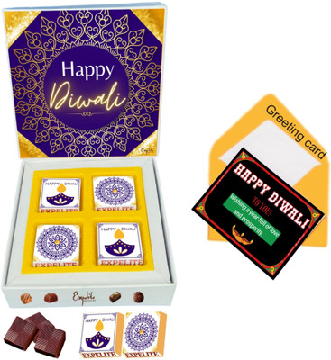 Expelite Send Diwali Chocolates Online - 4 Pices Diwali Chocolate gift Box Bars(4 Units)
