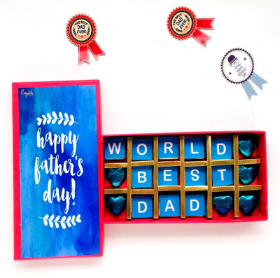 Expelite Fathers day- World best Dad 18 Chocolate gift box Bars(18 x 27.78 g)