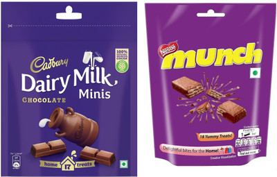 Cadbury DAIRY MILK MINIS & Munch Chocolate Bars(2 x 139.5 g)