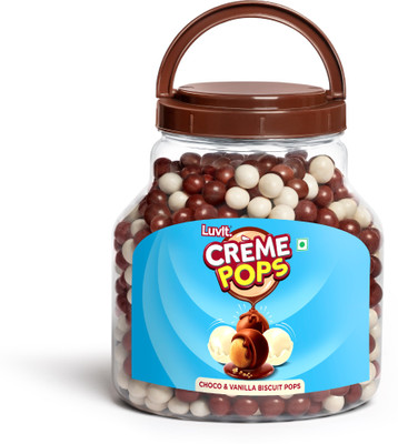LuvIt Crème Pops | Choco & Vanilla Coated Pops With Crunchy Biscuit Centre | Crackles  (800) For Rs. 175 @ 50 %