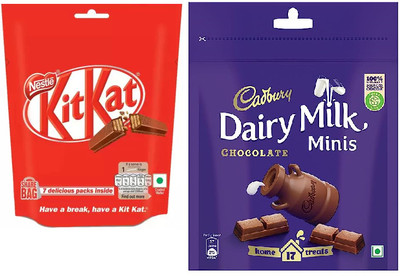 NESTLE KITKAT 2 Finger Chocolate & Dairy Milk Chocolate Minis Bars(2 x 124.5 g)