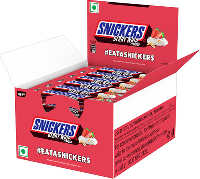 SNICKERS Berry Whip Peanuts, Nougat & Caramel Chocolate Bars(24 x 22 g)