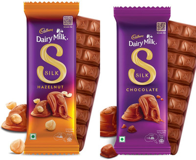 Cadbury Silk Hazelnut 143g & Silk Chocolate Bar 60g Bars(2 x 101.5 g)
