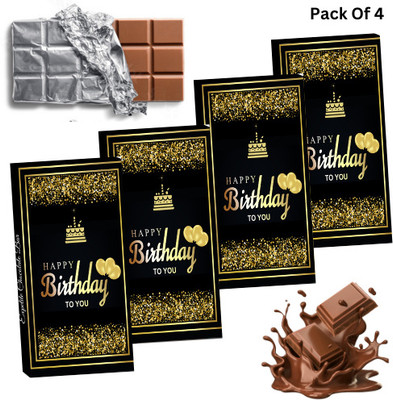 Expelite Return gifts for Birthday Pack of 4 (35g Each ) Birthday chocolate gift Bars(4 x 1 Units)