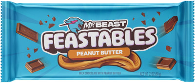 Mr Beast Feastables Milk Chocolate New Pack with Peanut Butter Chocolate Bars(60 g)