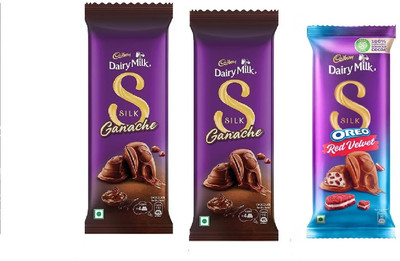 Cadbury Silk Ganache Chocolate & Silk Oreo Red Velvet Bars(3 x 58.67 g)