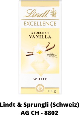 LINDT Excellence A Touch Of Vanilla White Chocolate (IMPORTED FROM SWITZERLAND) Bars(100 g)