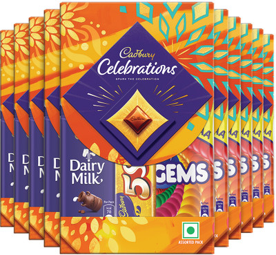 Cadbury Celebrations Assorted Chocolate Gift Pack Bars(10 x 51.2 g)