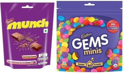 NESTLE Munch Chocolate & Gems Chocolate Bars(2 x 151 g)