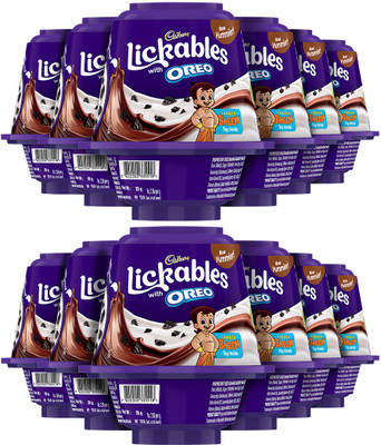 Cadbury Dairy Milk Lickables with Oreo Chunks Milk Chocolate Fudges(12 x 20 g)