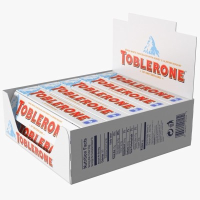 Toblerone Swiss White Chocolate With Honey & Almond Nougat Delicious Bars(20 x 100 g)