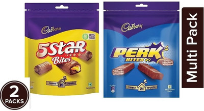Cadbury 5 Star Chocolate Home Treats Bars 191.9 g & Perk Chocolate Home Treats 138g Bars(2 x 1 Units)