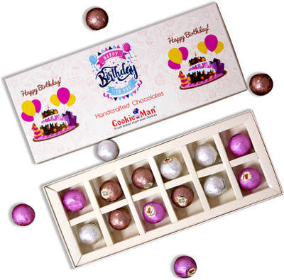 Cookieman Happy Birthday Chocolate Gift Pack - 12 Piece Box Bites(140 g)