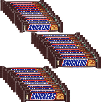 SNICKERS Peanut Filled Chocolate, Loaded with Nougat & Caramel Bars(30 x 20 g)